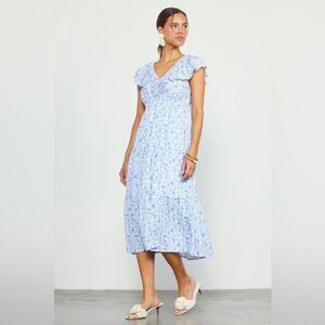 Skies are‎ blue DARCY FLORAL PRINT MIDI DRESS size L NWT in packaging